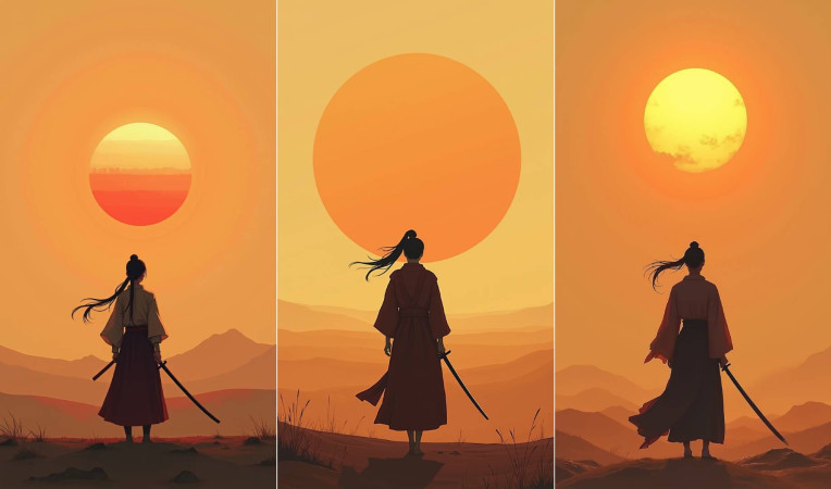 Lone Samurai Desert